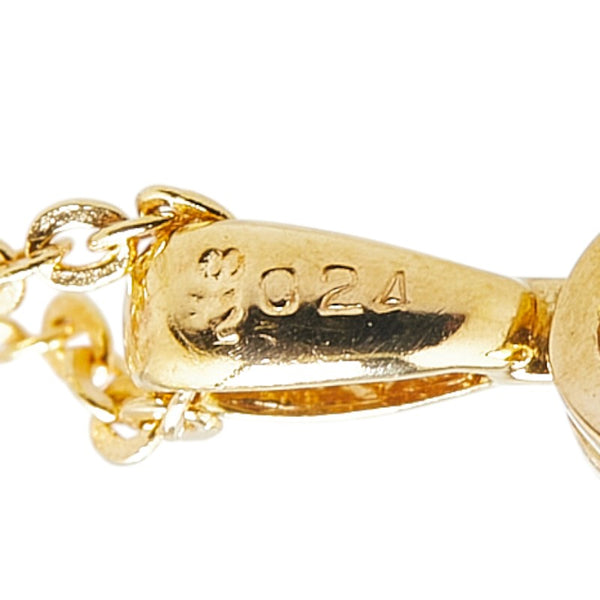 K18YG イエローゴールド ダイヤ0.24ct ペンダントネックレス レディース 【中古】