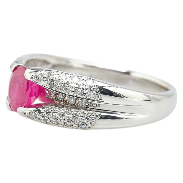 Pt900 プラチナ ルビー1.04ct ダイヤ0.26ct リング 指輪 レディース 10号 【中古】