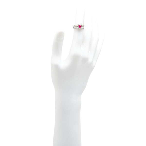 Pt900 プラチナ ルビー1.04ct ダイヤ0.26ct リング 指輪 レディース 10号 【中古】