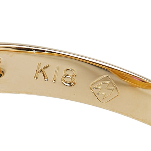 K18YG イエローゴールド ルビー0.25ct ダイヤ0.05ct リング 指輪 レディース 12号 【中古】
