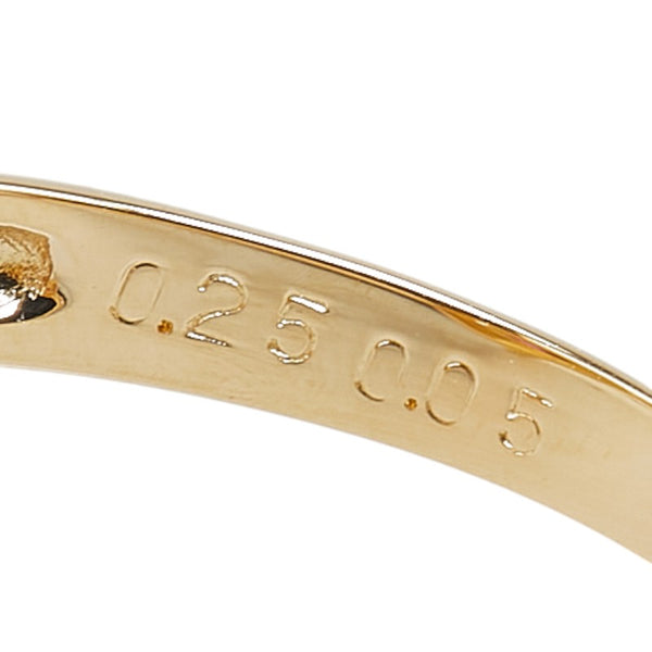 K18YG イエローゴールド ルビー0.25ct ダイヤ0.05ct リング 指輪 レディース 12号 【中古】