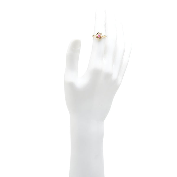 K18YG イエローゴールド ルビー0.25ct ダイヤ0.05ct リング 指輪 レディース 12号 【中古】
