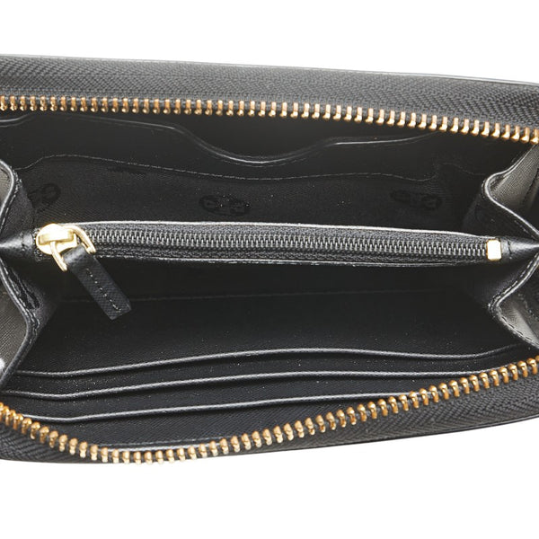 トリーバーチ レオパード ラウンドファスナー 長財布 ベージュ ブラウン PVC レザー レディース Tory Burch 【中古】