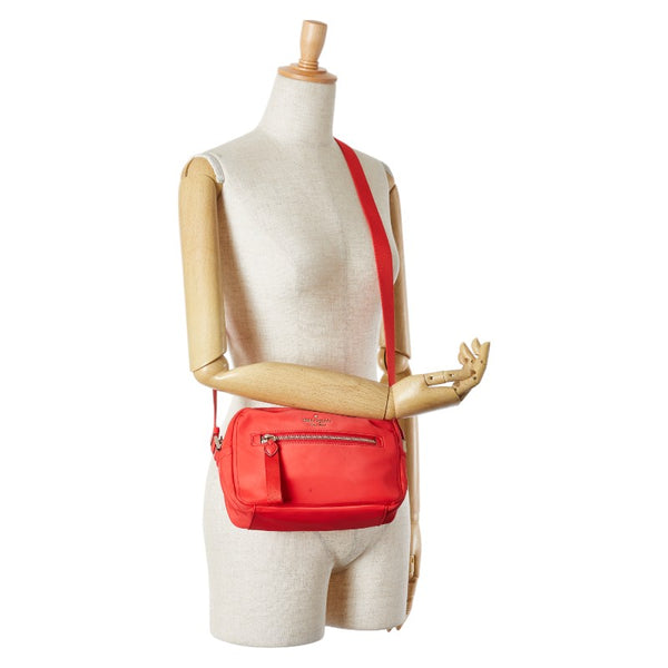 ケイトスペード ショルダーバッグ レッド ナイロン レザー レディース Kate Spade 【中古】