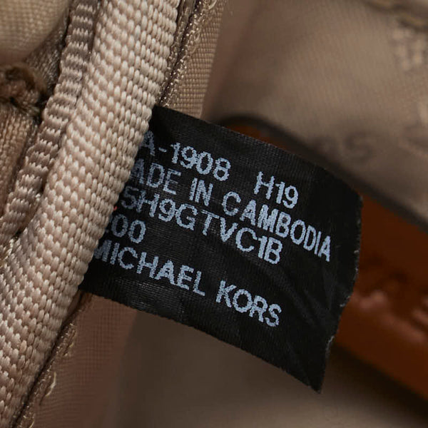 マイケルコース シグネチャー 斜め掛け ショルダーバッグ 35H9GTVC1B ブラウン PVC レザー レディース Michael Kors 【中古】