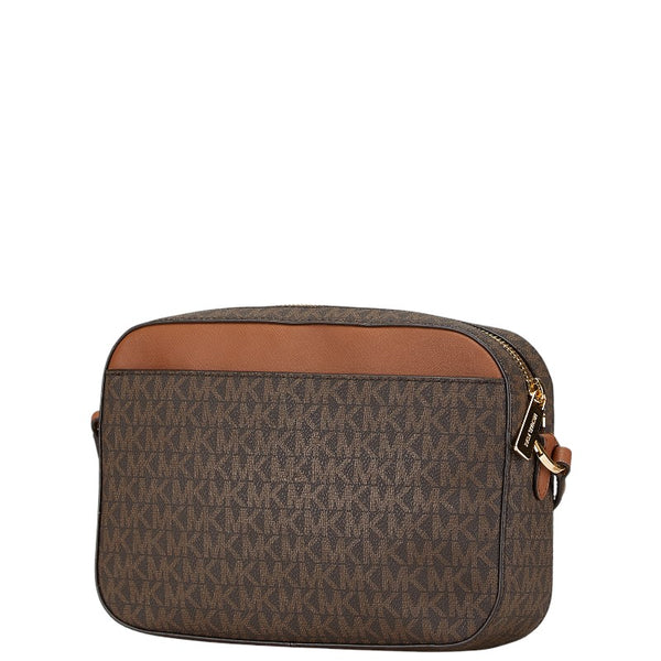 マイケルコース シグネチャー 斜め掛け ショルダーバッグ 35S1GTTC9B ブラウン PVC レザー レディース Michael Kors 【中古】