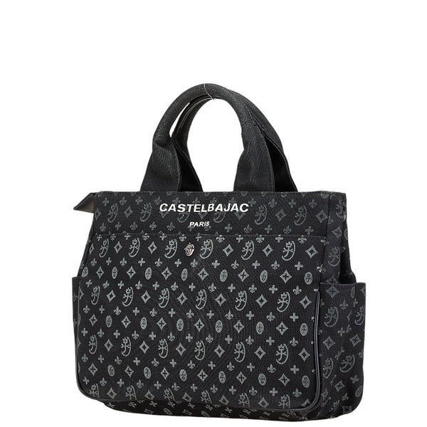 カステルバジャック ニース ドライビング トートバッグ ブラック ホワイト キャンバス レディース JC de CASTELBAJAC 【中古】