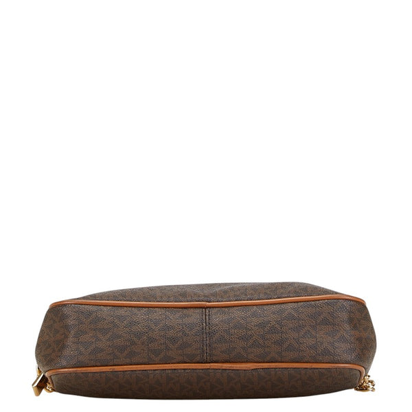 マイケルコース MKシグネチャー ショルダーバッグ ブラウン PVC レザー レディース Michael Kors 【中古】