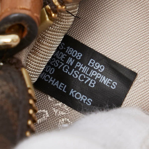 マイケルコース MKシグネチャー ショルダーバッグ ブラウン PVC レザー レディース Michael Kors 【中古】