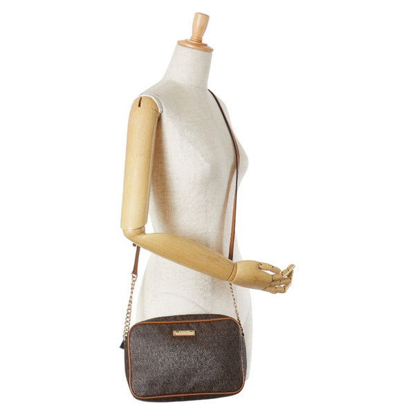 マイケルコース MKシグネチャー ショルダーバッグ ブラウン PVC レザー レディース Michael Kors 【中古】