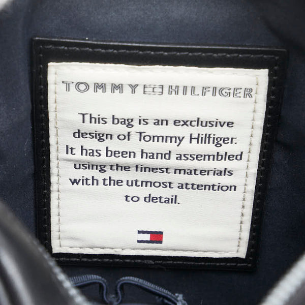 トミーヒルフィガー 1985 PU MINI REPORTER ミニリポーター 斜め掛け ショルダーバッグ ポシェット ブラック レザー メンズ TOMMY HILFIGER 【中古】