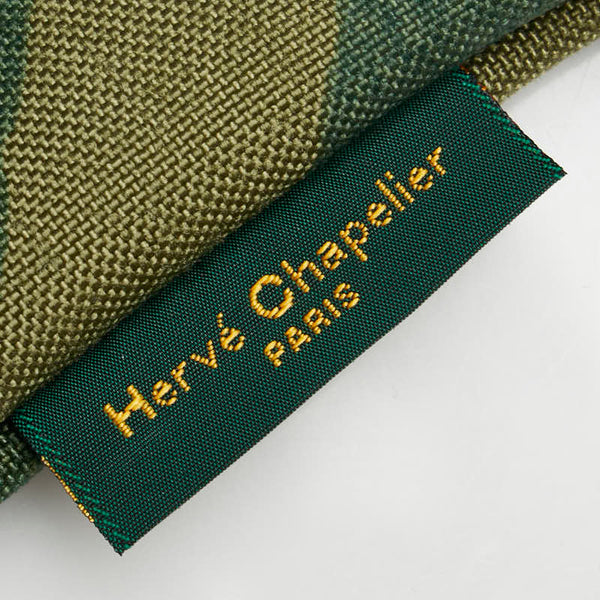 エルベ シャプリエ カモフラージュ ハンドバッグ カーキグリーン キャンバス レザー レディース Herve Chapelier 【中古】