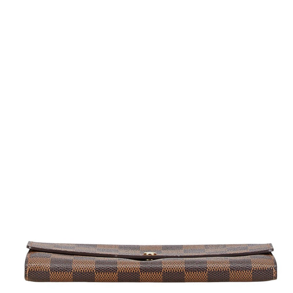 ルイ ヴィトン ダミエ ポルトフォイユ サラ 長財布 N61734 ブラウン PVC レザー レディース LOUIS VUITTON 【中古】