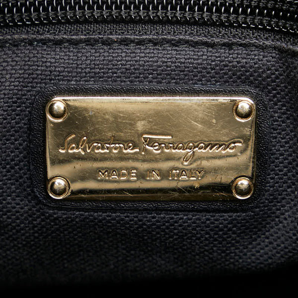 サルヴァトーレフェラガモ ガンチーニ ハンドバッグ ブラック レザー レディース Salvatore Ferragamo 【中古】