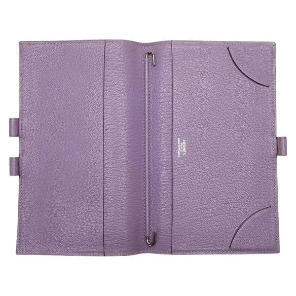 エルメス アジャンダヴィジョン 手帳カバー リラ ライトパープル シェーブル レディース HERMES 【中古】