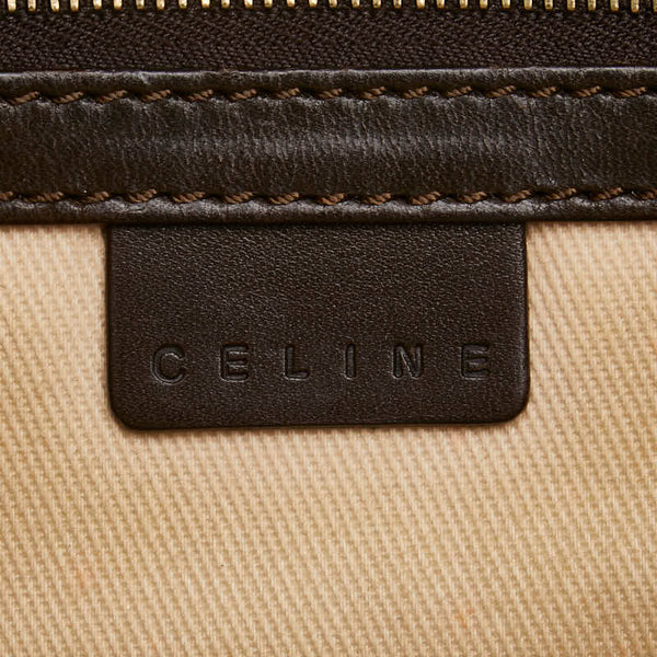 セリーヌ Cマカダム ハンドバッグ ブラウン キャンバス レザー レディース CELINE 【中古】