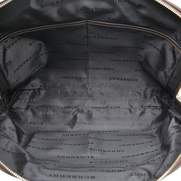バーバリー ビジネスバッグ ブリーフケース 書類カバン ブラウン ナイロン レザー メンズ BURBERRY 【中古】