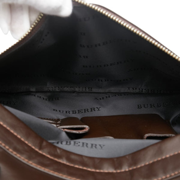 バーバリー ビジネスバッグ ブリーフケース 書類カバン ブラウン ナイロン レザー メンズ BURBERRY 【中古】
