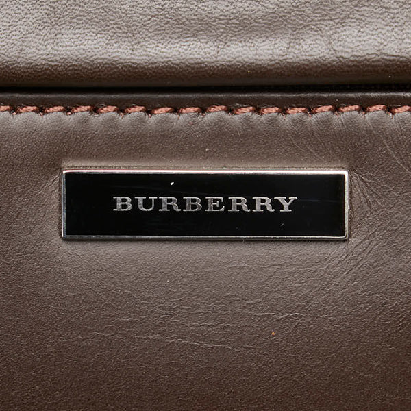 バーバリー ビジネスバッグ ブリーフケース 書類カバン ブラウン ナイロン レザー メンズ BURBERRY 【中古】