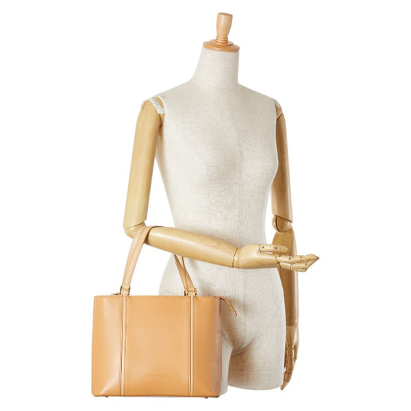 バーバリー ノバチェック ハンドバッグ ベージュ レザー レディース BURBERRY 【中古】