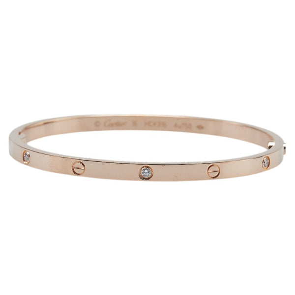 カルティエ ラブブレスレットSM 6Pダイヤ ブレスレット CRB6047616 K18PG ピンクゴールド レディース CARTIER 【中古】