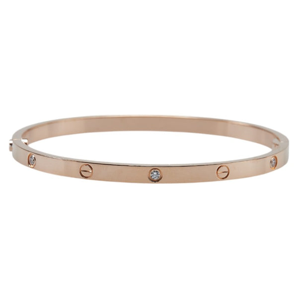 カルティエ ラブブレスレットSM 6Pダイヤ ブレスレット CRB6047616 K18PG ピンクゴールド レディース CARTIER 【中古】