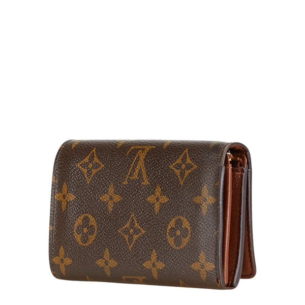 ルイ ヴィトン モノグラム ポルトフォイユ トレゾール 二つ折り財布 M61736 ブラウン PVC レザー レディース LOUIS VUITTON 【中古】