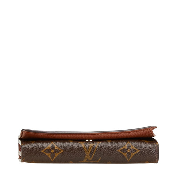 ルイ ヴィトン モノグラム ポルトフォイユ トレゾール 二つ折り財布 M61736 ブラウン PVC レザー レディース LOUIS VUITTON 【中古】