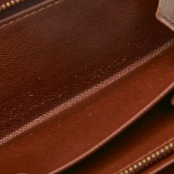 ルイ ヴィトン モノグラム ポルトフォイユ トレゾール 二つ折り財布 M61736 ブラウン PVC レザー レディース LOUIS VUITTON 【中古】