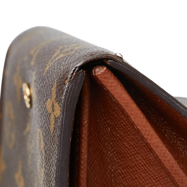 ルイ ヴィトン モノグラム ポルトフォイユ トレゾール 二つ折り財布 M61736 ブラウン PVC レザー レディース LOUIS VUITTON 【中古】