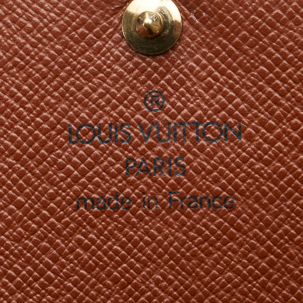 ルイ ヴィトン モノグラム ポルトフォイユ トレゾール 二つ折り財布 M61736 ブラウン PVC レザー レディース LOUIS VUITTON 【中古】