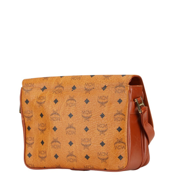 エム シー エム ヴィセトス ロゴグラム ショルダーバッグ ブラウン PVC レザー レディース MCM 【中古】