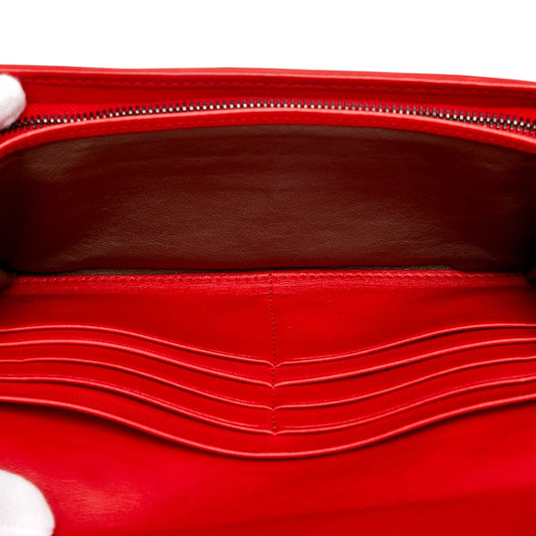 ボッテガヴェネタ イントレチャート 長財布 レッド  レザー パイソン レディース BOTTEGAVENETA 【中古】