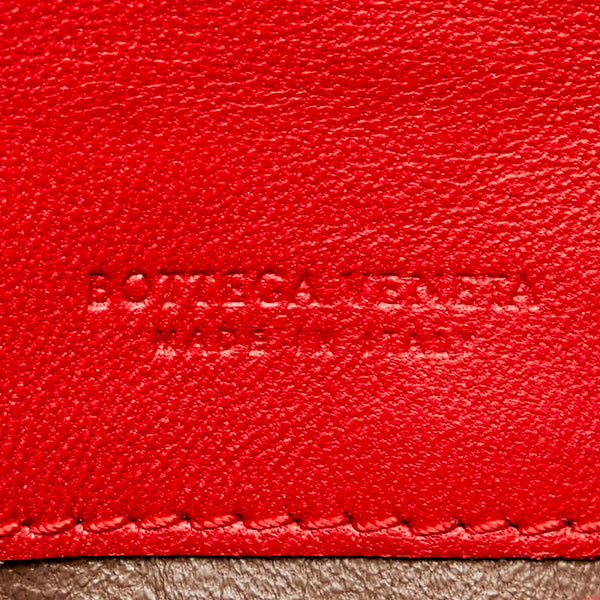 ボッテガヴェネタ イントレチャート 長財布 レッド  レザー パイソン レディース BOTTEGAVENETA 【中古】