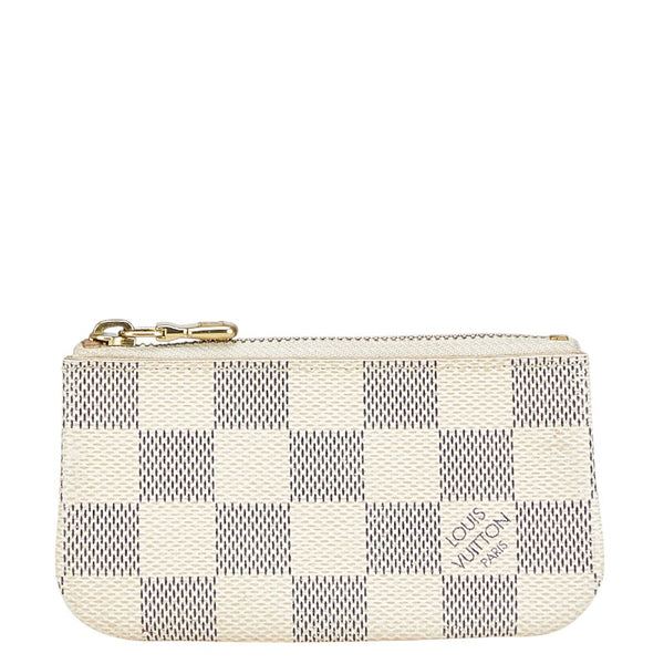 ルイ ヴィトン ダミエ アズール ポシェット クレ コインケース 小銭入れ N62659 ホワイト PVC レザー レディース LOUIS VUITTON 【中古】