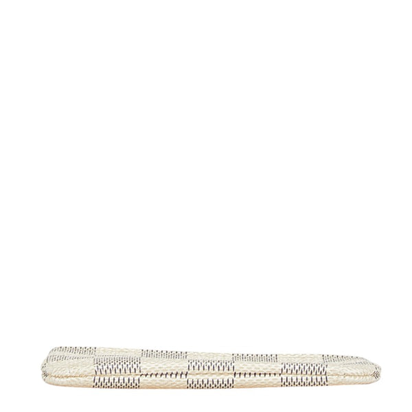 ルイ ヴィトン ダミエ アズール ポシェット クレ コインケース 小銭入れ N62659 ホワイト PVC レザー レディース LOUIS VUITTON 【中古】
