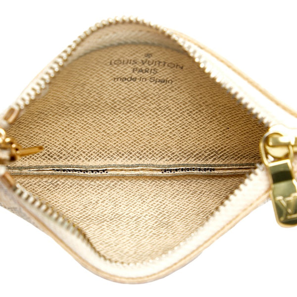 ルイ ヴィトン ダミエ アズール ポシェット クレ コインケース 小銭入れ N62659 ホワイト PVC レザー レディース LOUIS VUITTON 【中古】
