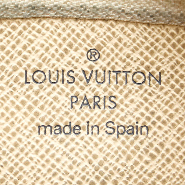 ルイ ヴィトン ダミエ アズール ポシェット クレ コインケース 小銭入れ N62659 ホワイト PVC レザー レディース LOUIS VUITTON 【中古】