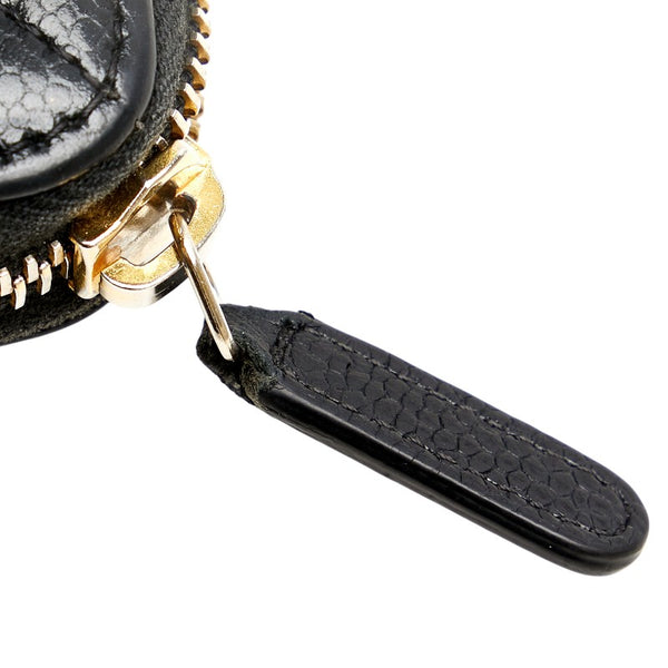 シャネル ココマーク マトラッセ ラウンドファスナー 長財布 ブラック キャビアスキン レディース CHANEL 【中古】