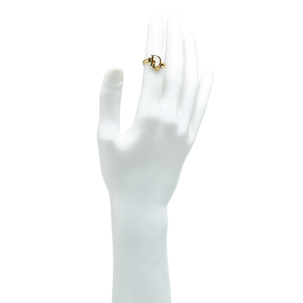 ディオール ロゴ リング 指輪 ゴールド メッキ レディース Dior 【中古】
