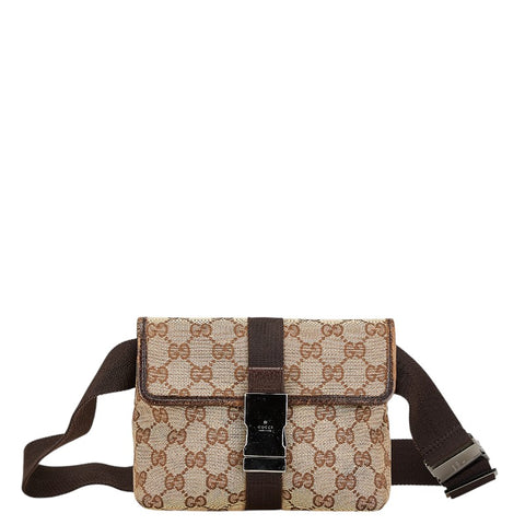 グッチ GGキャンバス ボディバッグ ウエストバッグ  131236 ベージュ キャンバス レザー レディース GUCCI 【中古】
