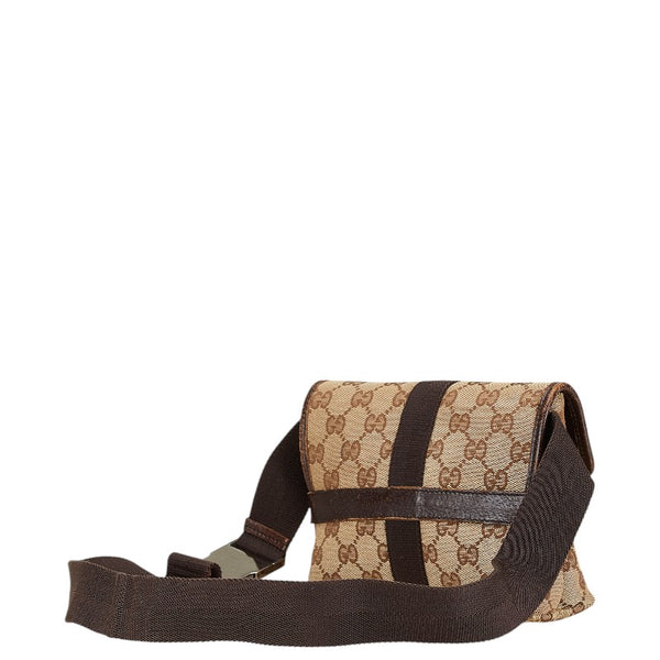 グッチ GGキャンバス ボディバッグ ウエストバッグ  131236 ベージュ キャンバス レザー レディース GUCCI 【中古】