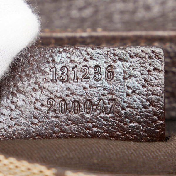 グッチ GGキャンバス ボディバッグ ウエストバッグ  131236 ベージュ キャンバス レザー レディース GUCCI 【中古】