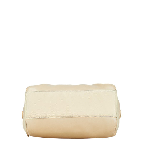 プラダ チェーン ショルダーバッグ B4590 ベージュ リノ レザー ナイロン レディース PRADA 【中古】