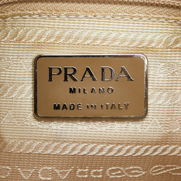 プラダ チェーン ショルダーバッグ B4590 ベージュ リノ レザー ナイロン レディース PRADA 【中古】
