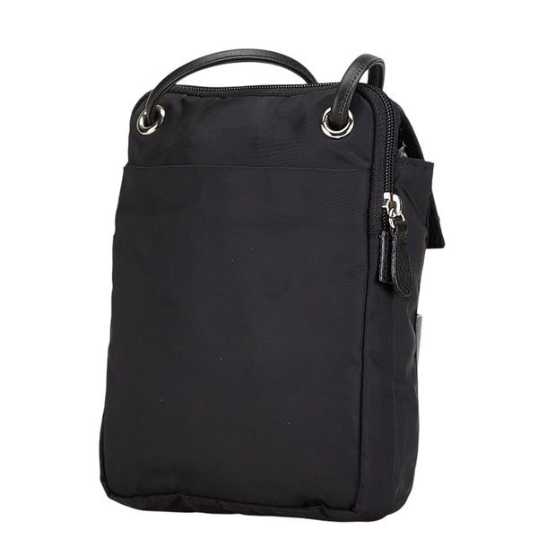 サルヴァトーレフェラガモ オーストリッチ ショルダーバッグ ブラック レザー ナイロン レディース Salvatore Ferragamo 【中古】