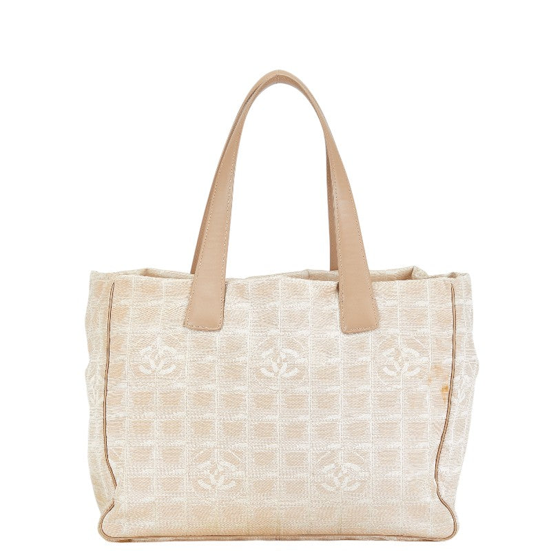 シャネル ニュートラベルライン トートMM ココマーク ハンドバッグ トートバッグ ベージュ ナイロン レディース CHANEL 【中古】