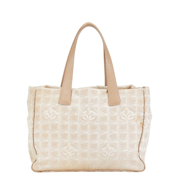 シャネル ニュートラベルライン トートMM ココマーク ハンドバッグ トートバッグ ベージュ ナイロン レディース CHANEL 【中古】