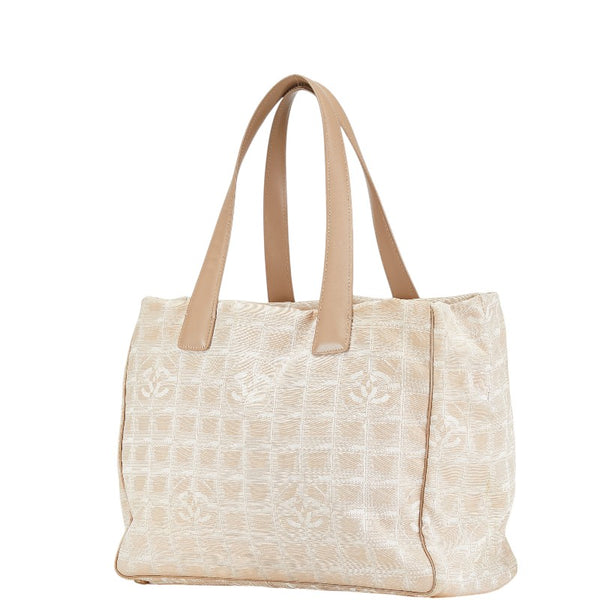シャネル ニュートラベルライン トートMM ココマーク ハンドバッグ トートバッグ ベージュ ナイロン レディース CHANEL 【中古】
