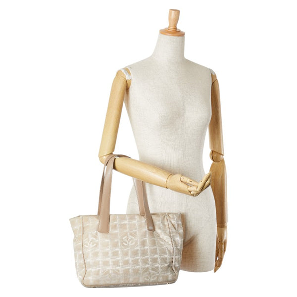 シャネル ニュートラベルライン トートPM ココマーク ハンドバッグ トートバッグ ベージュ ナイロン レザー レディース CHANEL 【中古】